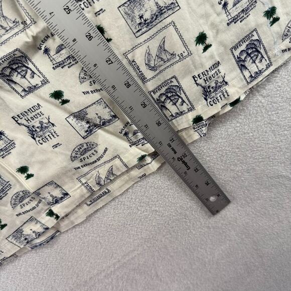 Vintage Nautica Shirt Men's medium Camo Loop Collar Stamps Geometric Coffee NEW - Picture 4 of 8